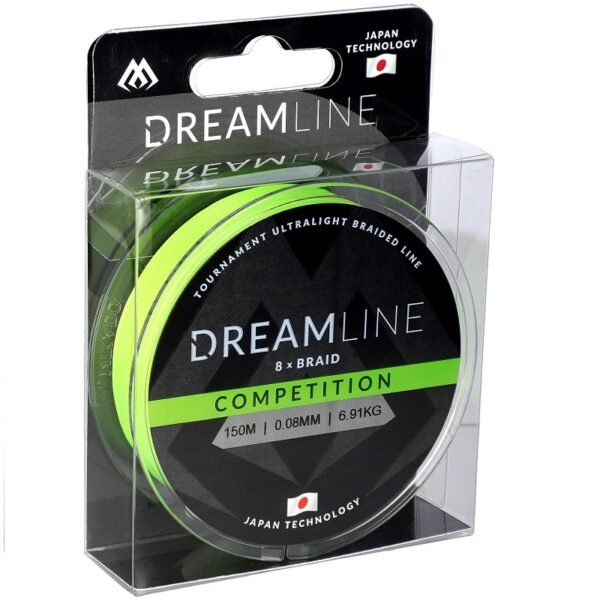The Mikado Braided Line - Dreamline Competition 0.16mm/15.54kg/150m in Fluo Green - designed for anglers who demand precision and strength.