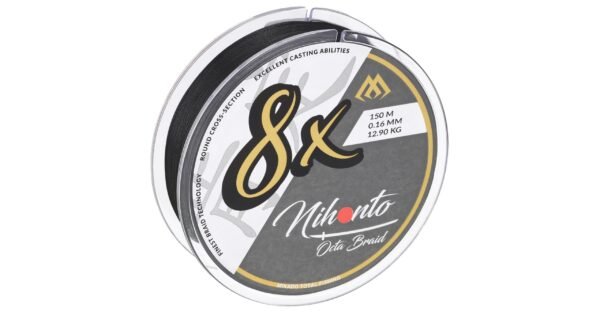 The Mikado Braided Line Nihonto Octa Braid - 0.26mm/22.6kg/150m in Black delivers unmatched performance for demanding anglers.