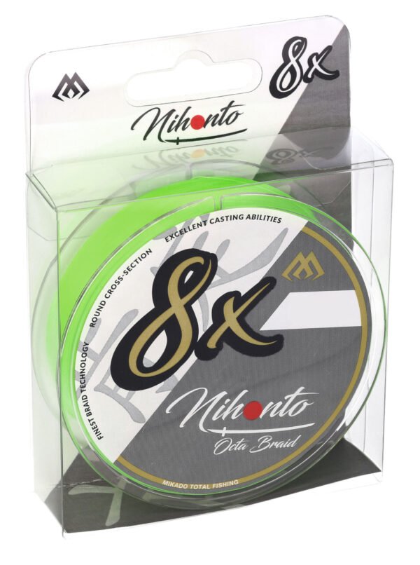 The Nihonto Octa Braid - 0.23mm/20.8kg/150m in Fluo is crafted for strength and reliability. Designed with eight tightly-woven micro strands, it delivers incredible knot strength and durability