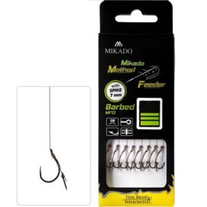 Mikado MF RIG - with spike - Barbed Hooks NO 4 / braid: 0.16mm/10cm - 8 pcs