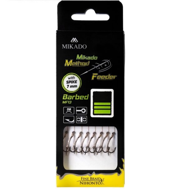 MF RIG - with spike - Barbed Hooks NO 12 DB / braid: 0.12mm/10cm - 8 pcs - Image 3