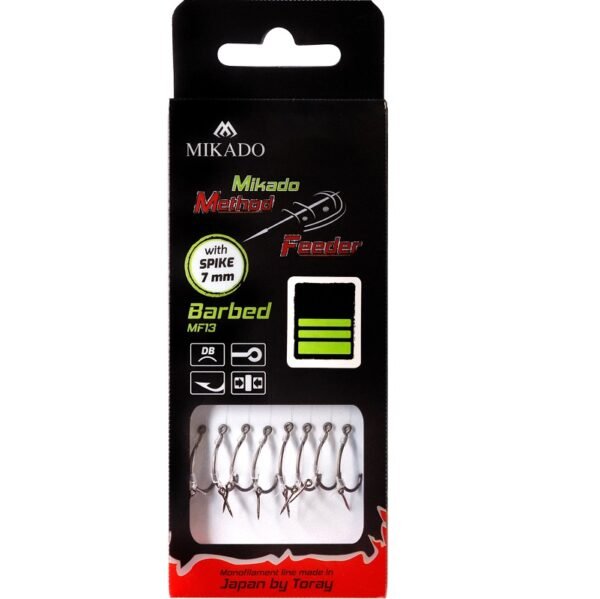 Mikado MF RIG with bait band - Barbed Hooks NO 10 / monoline: 0.23mm/10cm - 8 pcs - Image 2