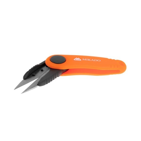 Simple fishing line cutter with a vest/pocket mounting clip. Compact tool invaluable during any rig fixing.