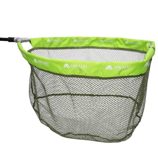 The Mikado Landing Net Head 50/45cm Soft Mesh, measuring 50x45 cm - designed for anglers seeking a reliable yet compact net.