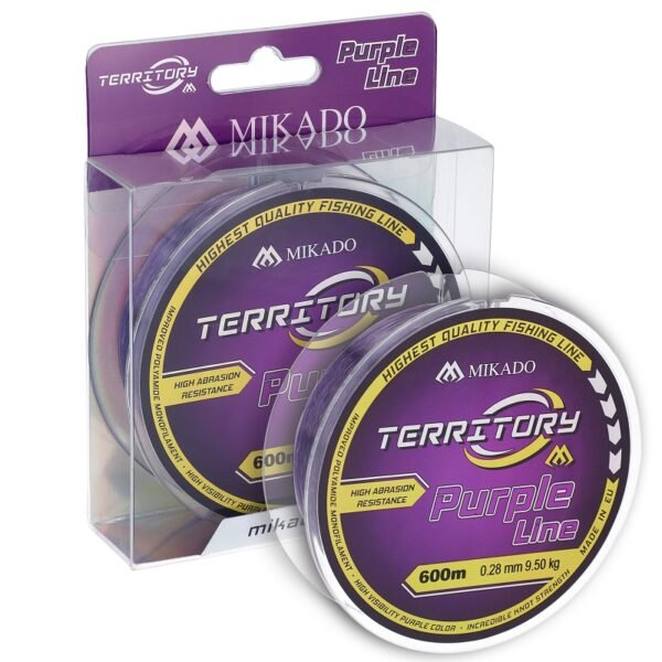 The Mikado Territory Purple 0.35mm/11.90kg/600m is a high-performance fishing line designed for serious anglers targeting larger fish.