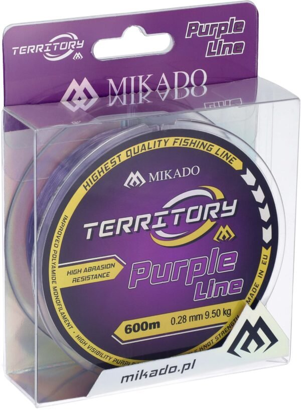 The Mikado Territory Purple 0.35mm/11.90kg/600m is a high-performance fishing line designed for serious anglers targeting larger fish.