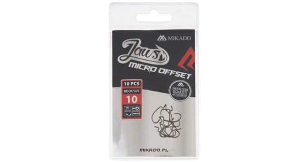 The Mikado Jaws Micro Offset Hooks - designed for precision and versatility. These professional-grade hooks are incredibly sharp, ensuring a solid catch every time.