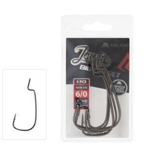 The Mikado Jaws Big Offset Hooks stand out as the largest and strongest hooks in the JAWS series.