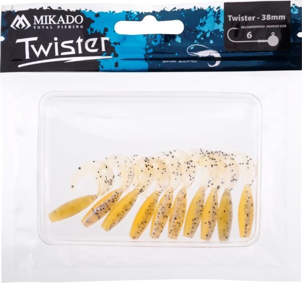 The Mikado Lure Twister 38mm/Salty Carmel offers versatility and effectiveness for anglers of all levels.