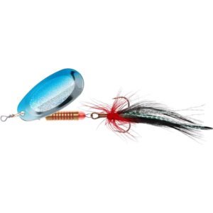 The Mikado Spinner Blaster With Tassel 3 Silver offers enhanced performance with a unique tassel that covers the treble hook.