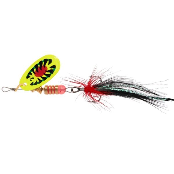 The Mikado Spinner Blaster With Tassel 4 offers an enhanced fishing experience, specifically designed for perch and trout.