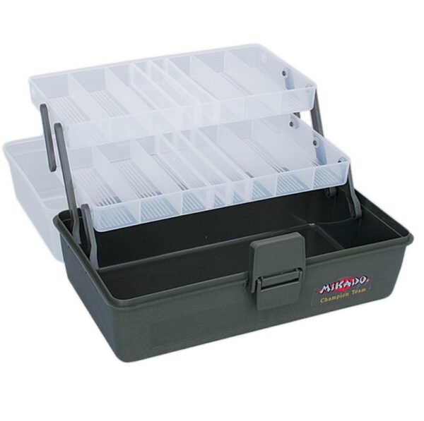 The Mikado Box - Abm 305A in green offers a multifunctional design for storing your fishing essentials. Crafted from high-quality materials, this box ensures long-lasting durability, even in rugged conditions.