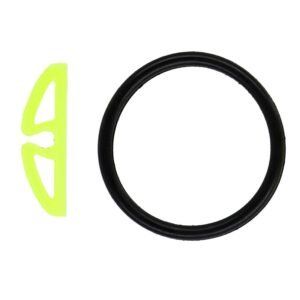 The Mikado Clip for Hook Adjustable (Size L, Fluo) ensures hassle-free storage and transport of hooks and lures.