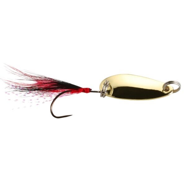 The Mikado Mini Spoon with Tassel (2.4 cm, 2.5 g) offers excellent performance for ultralight spinning enthusiasts.
