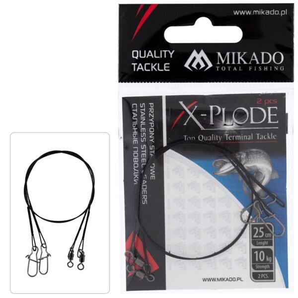The Mikado Steel Leader with Swivel and Stafety Snap - designed for durability and strength.