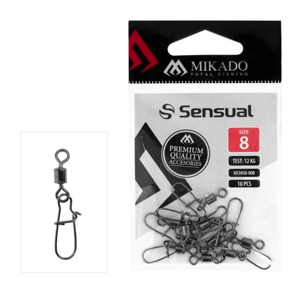 The Mikado Roller Swivel with Fastlock Snap NO 6 BN - a must-have for anglers who seek security and ease.