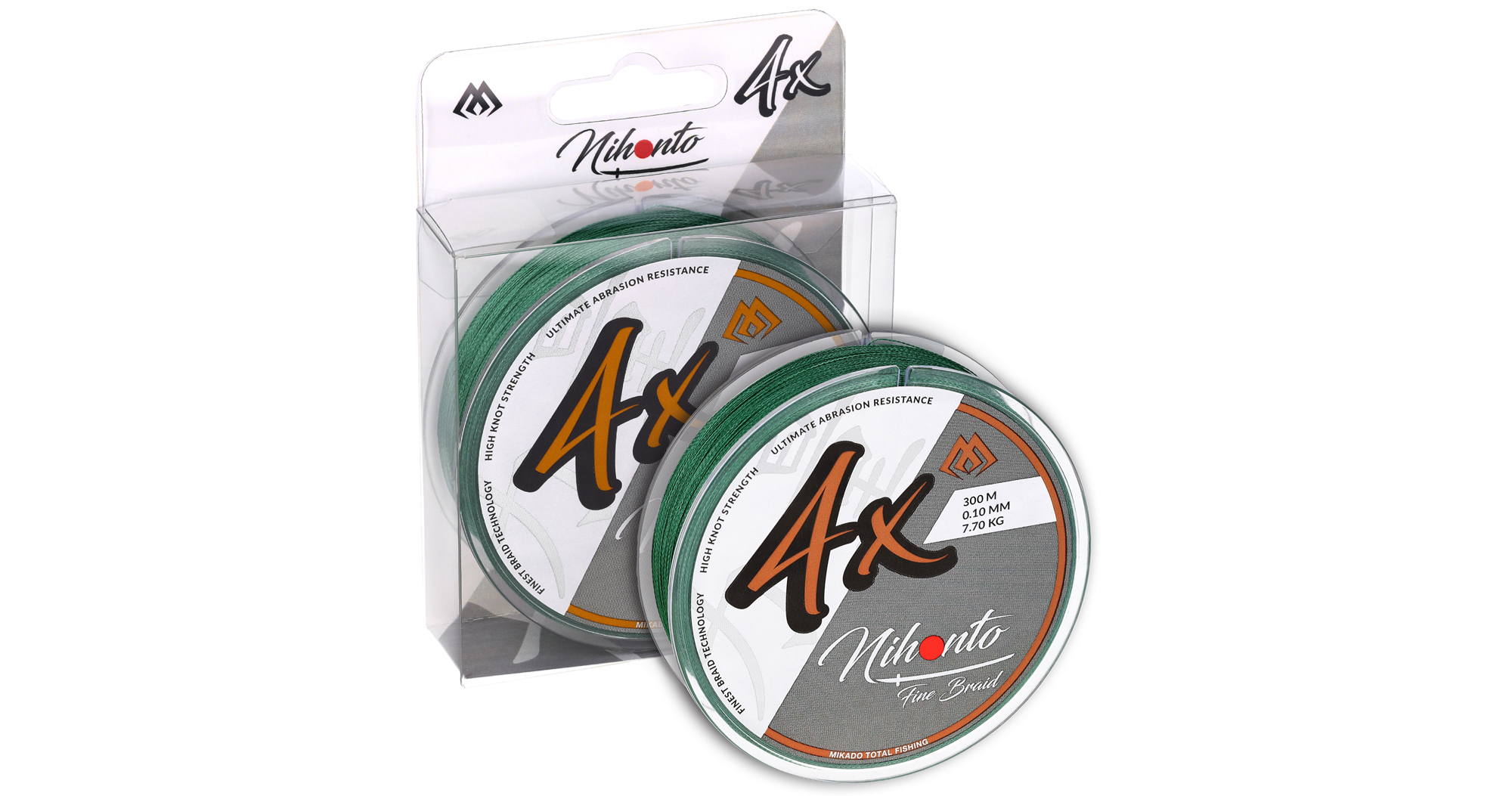 A006.jpg Mikado Gevlochten Lijn - Nihonto Fijn Gevlochten Lijn - 0.06mm/3.25kg/300m - Groen - Afbeelding 1