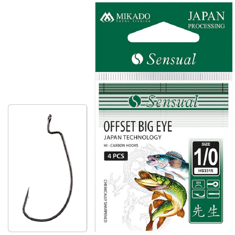 Sensual_Koiso_WR_opakow Mikado Hook Sensual Offset Big Eye NO 4/0 BN - 3 pcs. - Image 1