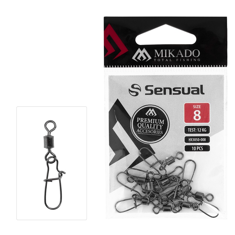 P029.jpg Mikado Roller Swivel with Fastlock Snap NO 6 BN - 10 pcs - Image 1