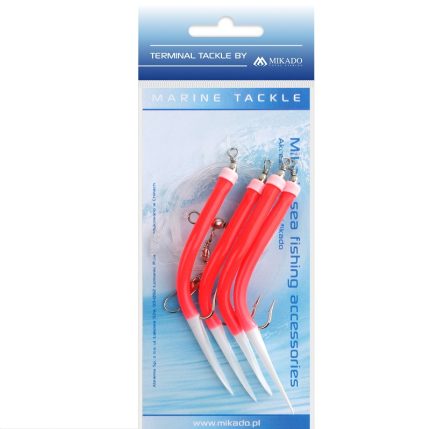 Mikado Sea Set - Gummi Makk Rig - Hook No 4x2/0 Red